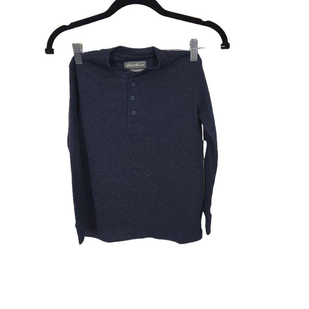 NWT Boys Eddie Bauer Eddie's Favorite Thermal Henley in Blue Size XS‎